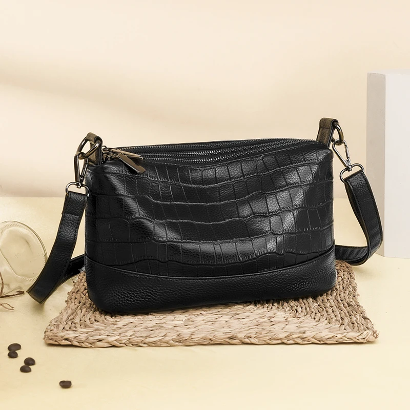 

2025 New Faion Versatile Genuine Leather Ladies Single oulder Slant Crossbody Bag Soft Leather Tee Layer Cowhide Bags