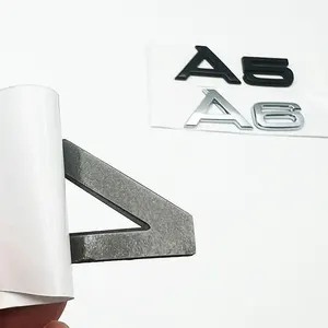 A1, A3, A4, A5, A6, A7, A8, plakalar, yama, rozet, krom ve parlak siyah için 3 boyutlu bir arabanın bagajındaki amblem, harfler, rakamlar, ABS 6 Büyük satış, yapışkanlı krom araba numarası 6