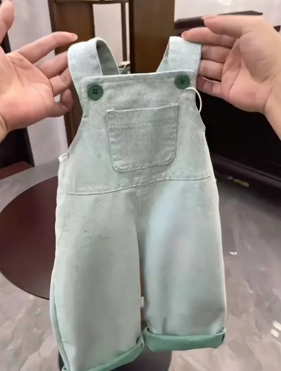 Kids Denim Overalls Boys Girls Casual Loose Fit Jean Dungarees Spring Summer New Arrival Children's Bib Pants
