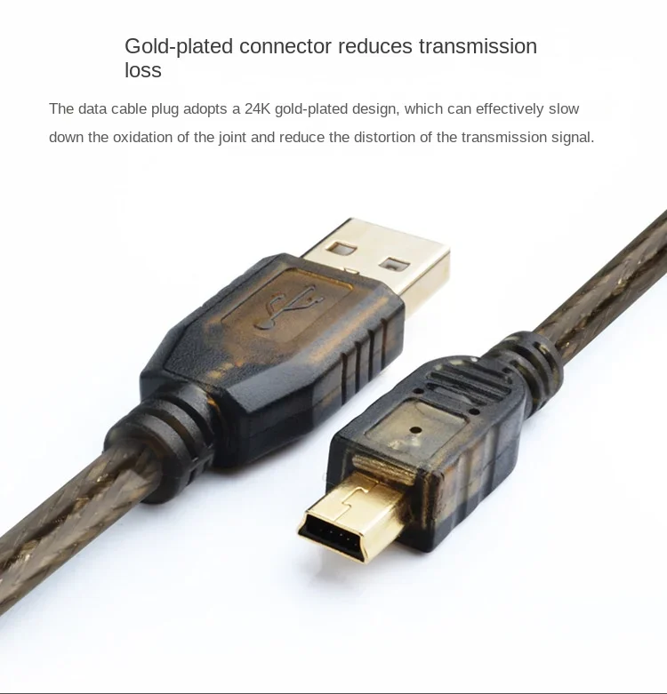 5M 10M 20M 90 Degree 5Pin Mini USB Cable Fast Charging & Data Transfer Extension Cable for Digital Camera MP3 MP4 PC