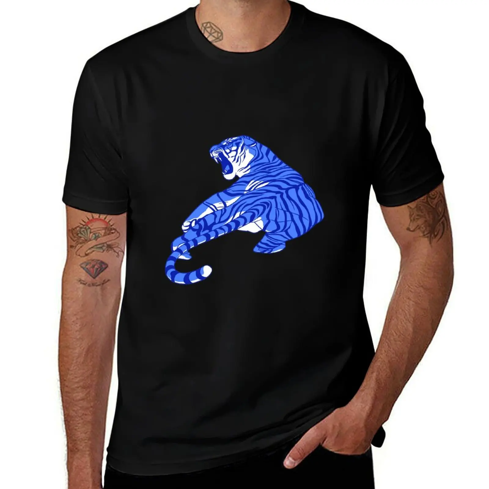 Fluor Tigers and Water Lillies. T-Shirt Fitness Training Breathable Tee T-Shirt