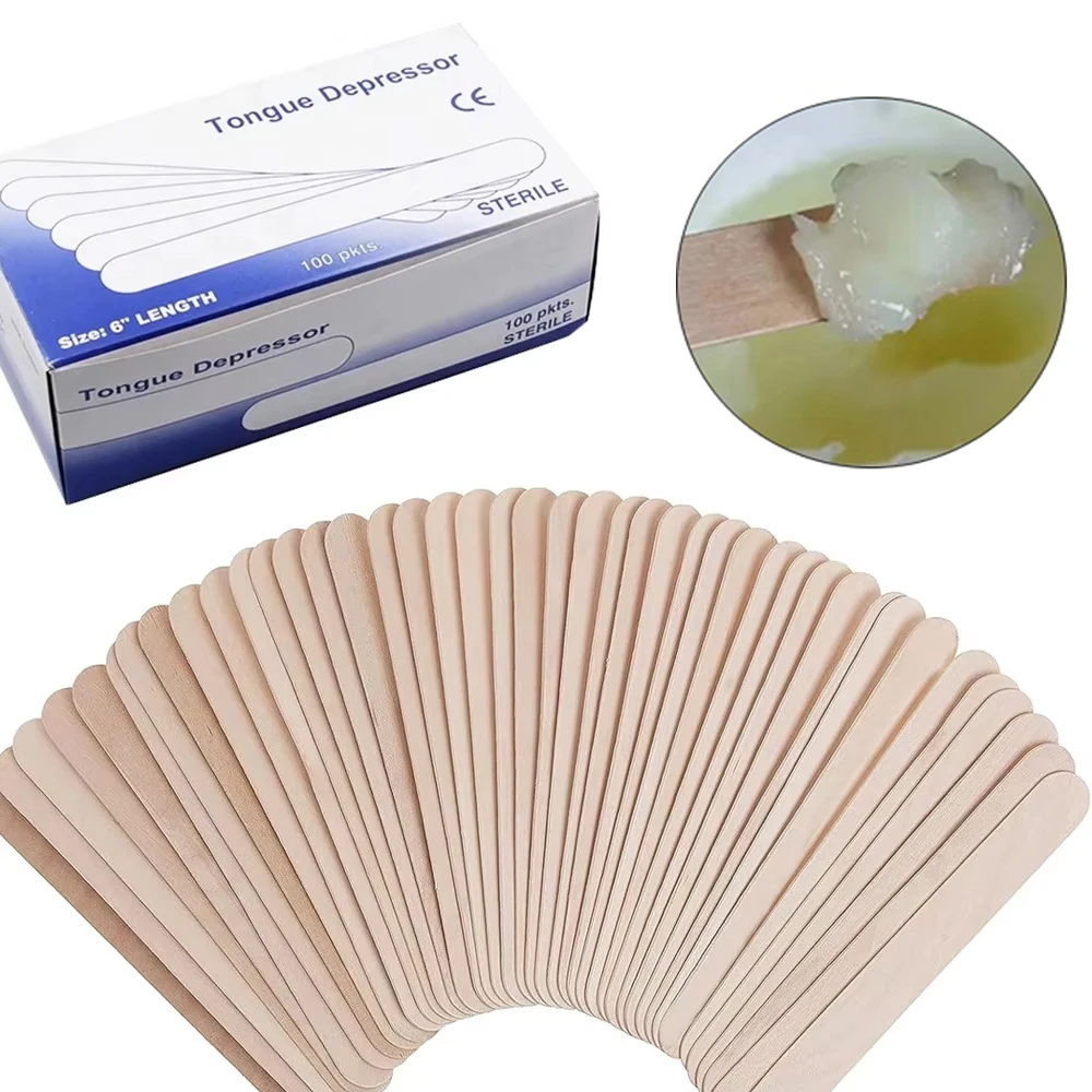 100/50/30/10pcs Disposable Surgical Wooden Tongue Depressor 15*1.8cm for Tattoo Body Art Supplies Free Shipping