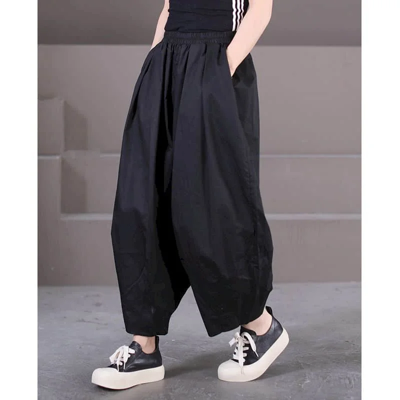 Lantern Pant Women Oversized Elastic Waist Casual Pants 2024 Summer New Solid Pocket Loose Trousers Women Clothing Baggy Pants