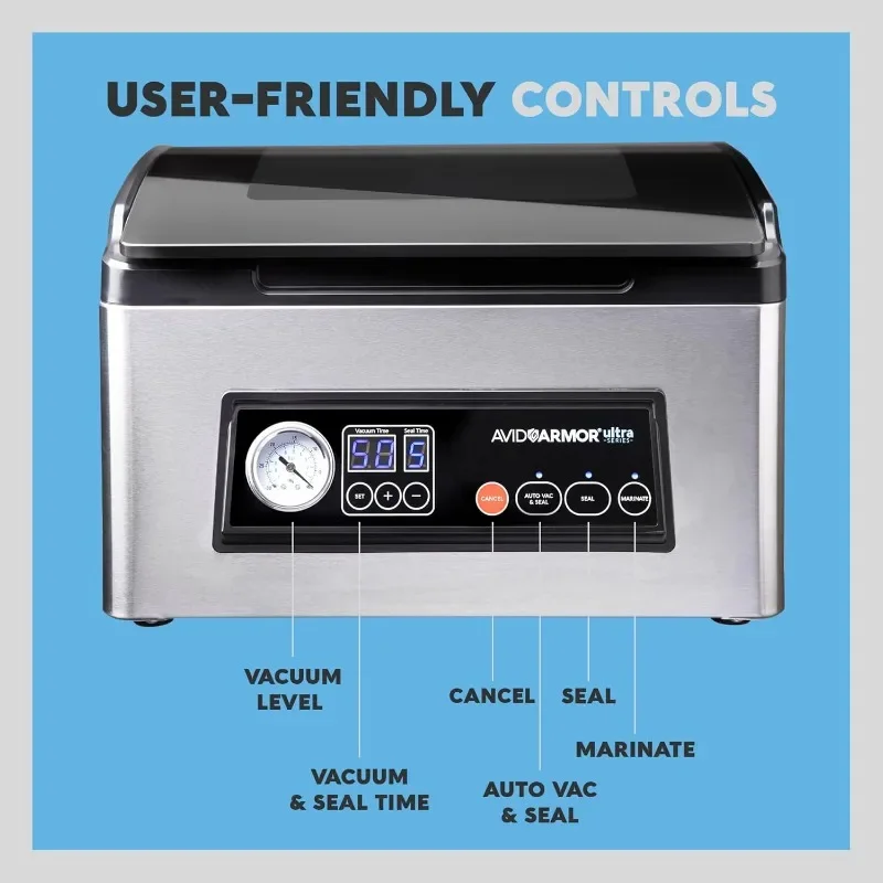 Chamber Vacuum Sealer Machine Perfect For Wet Foods, Compact Seal Bar. Hose For Use With External   heat sealer