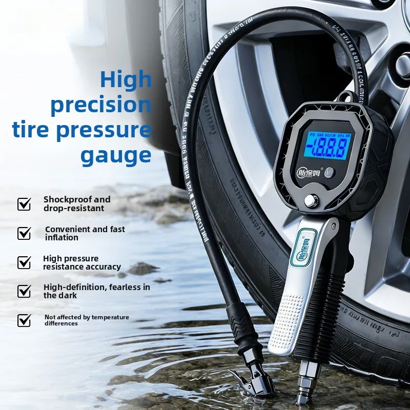 Automotive Digital Tire Pressure Gauge Inflator flag pole kit