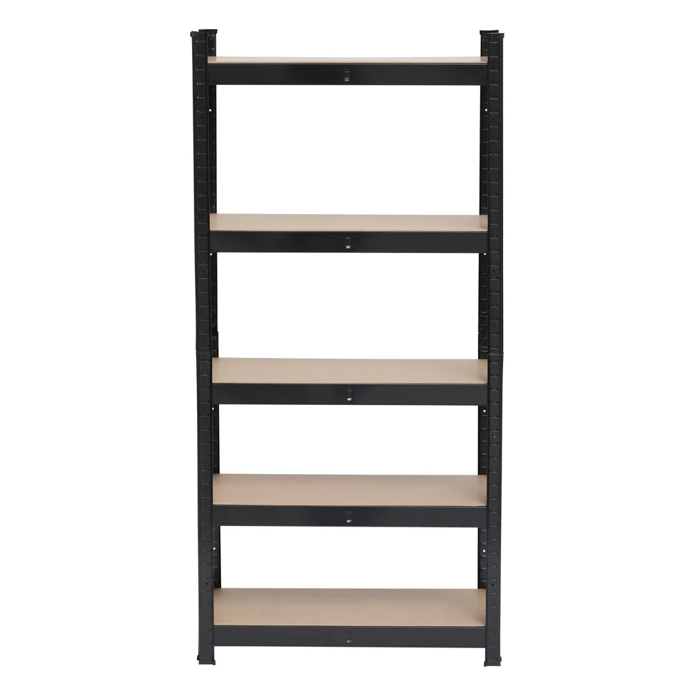 150 x 75 x 30cm 5 Tiers Powder Coated Storage Rack Black