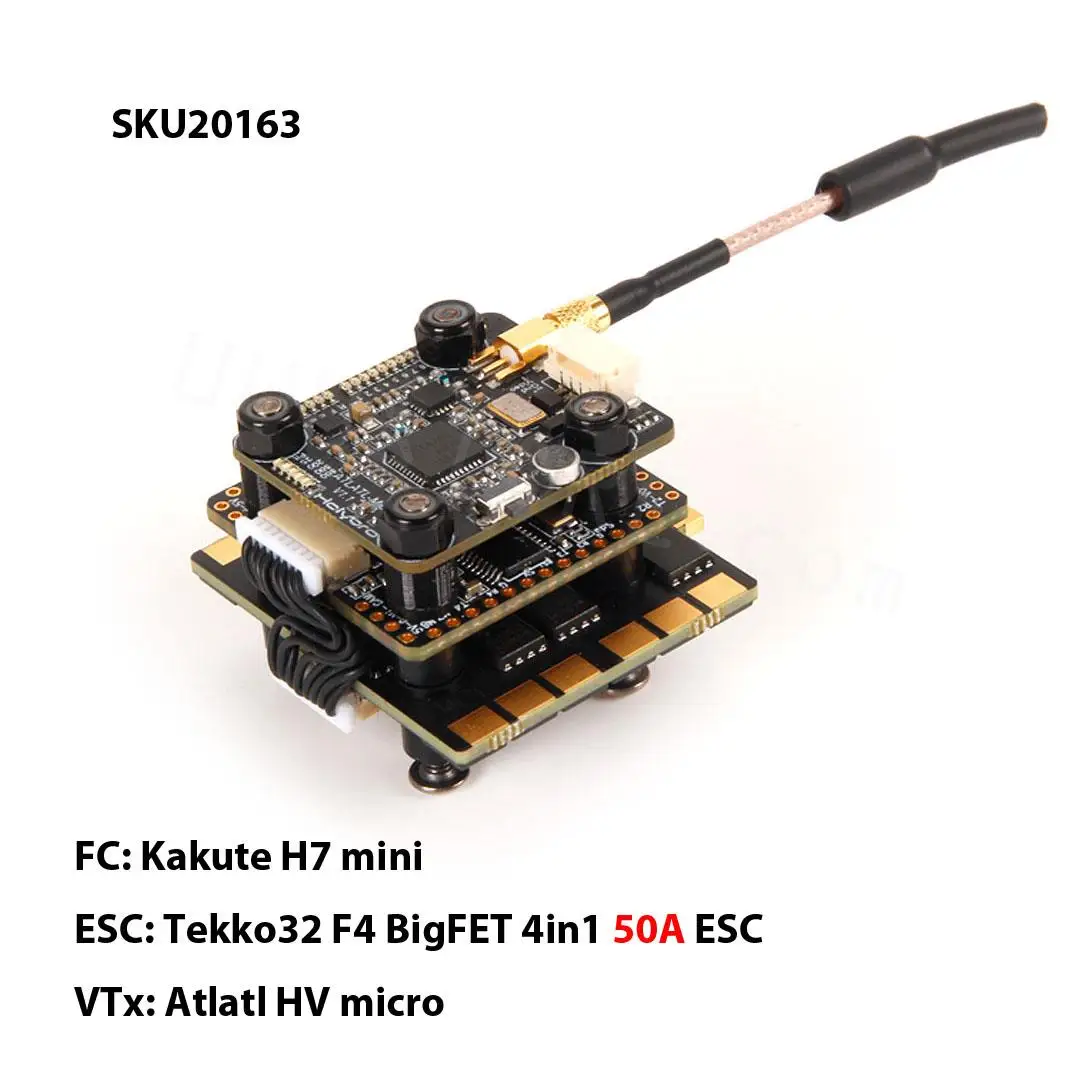 

Holybro Kakute H7 Mini Flight Controller Tekko32 F4 45A/50A 4in1 ESC & Atlatl HV Micro 800mW VTX FC Stack for FPV Racing Drone