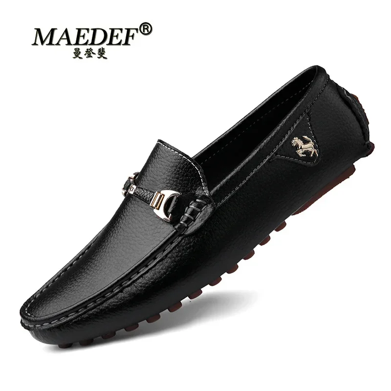 Mazef – mocassins en cuir pour homme, chaussures de marque classique, à la mode, de haute qualité, confortables, pour conduire, bateau,