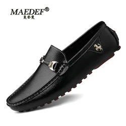 MAEDEF-mocasines para hombre, zapatos de moda para primavera y otoño, marca clásica, zapatos cómodos de cuero de alta calidad, zapatos informales para barco, 2022