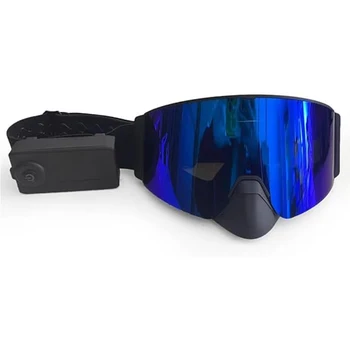 แว่นตาสกีแบบอุ่น PRO เลนส์เปลี่ยนได้ไร้กรอบ 100% UV400 ป้องกันแว่นตาหิมะสําหรับผู้ชายผู้หญิง