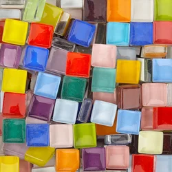 100g Glass Mosaic Tiles Colorful 1cm Square Mosaic Craft Materials for Children/Kids Multi Color Optional DIY Mosaic Stones arte