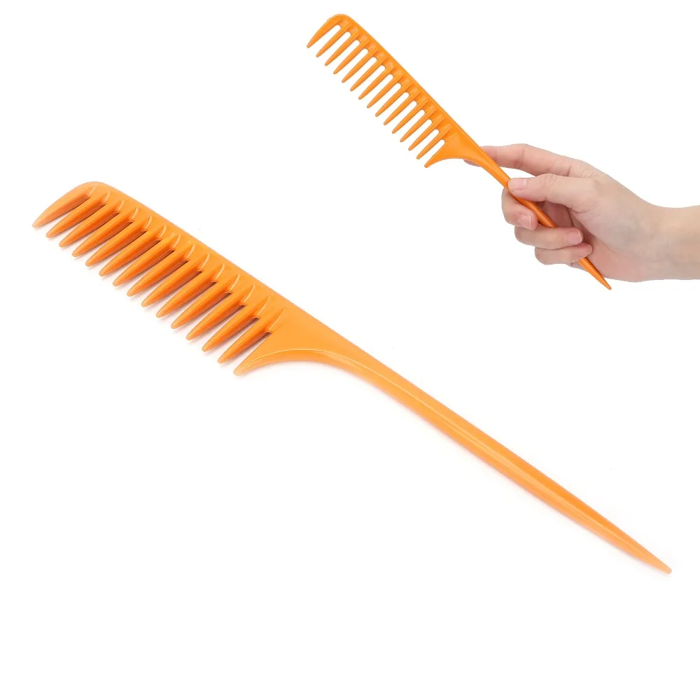 2PCS Professional Wide Tooth Point Tail Combs Teasing Tool Pintail Design Barber Styling Comb Hairdressing Comb Salon Use