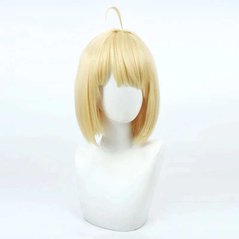 المدرسة الثانوية DxD جاسبر Vladi شعر مستعار تأثيري قصير أصفر بوبو رئيس مقاومة للحرارة الشعر الاصطناعية هالوين لعب الأدوار