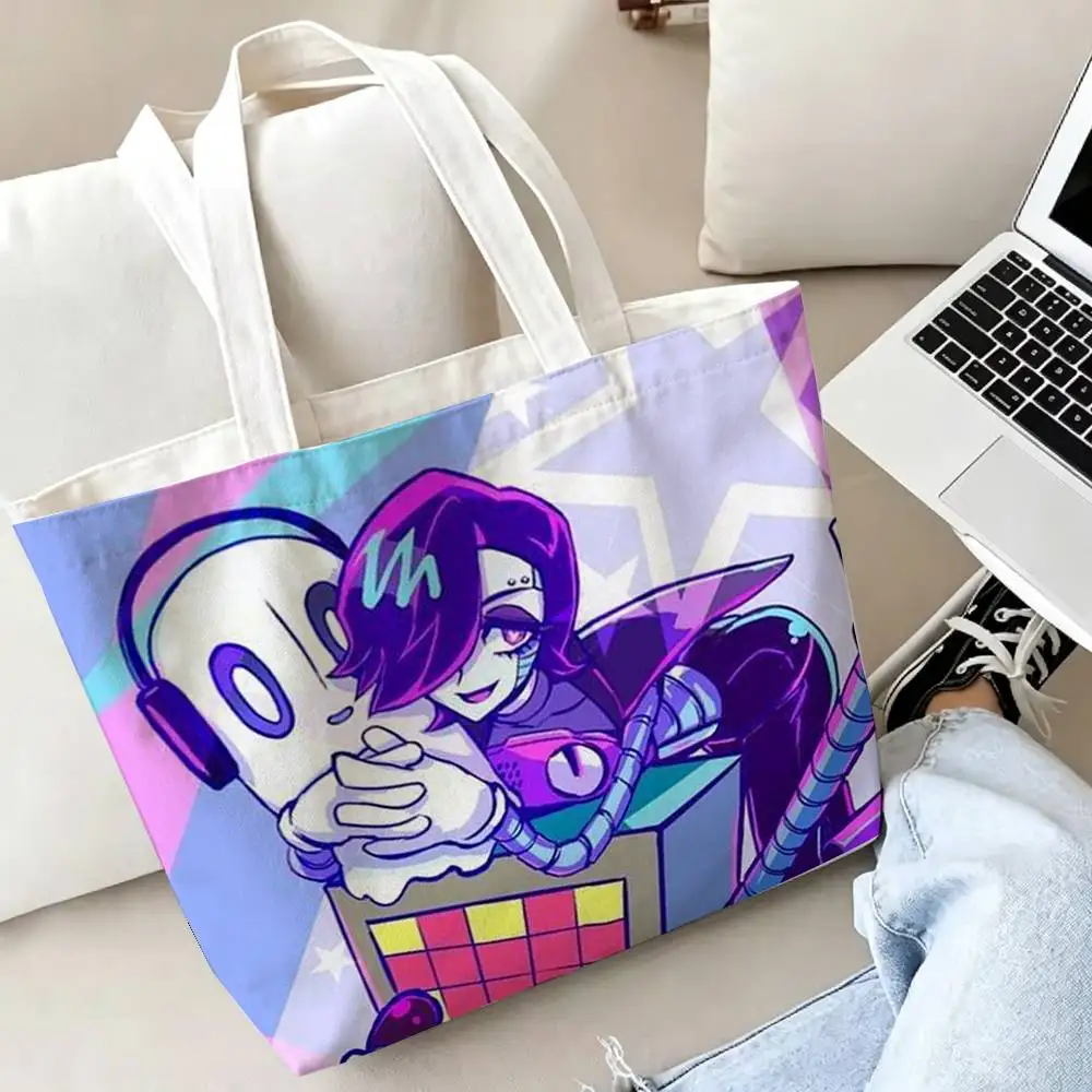 Mettaton U-Undertale Printed Canvas Tote Bag Shoulder Bag Commuter Mommy Shopping Bag