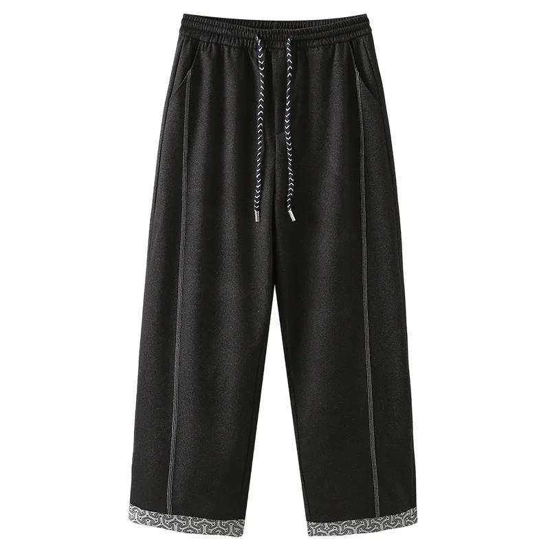 

Модные женские джинсы больших размеров, новые стильные повседневные джинсовые прямые брюки с закатанными манжетами, осень 2024, 26005