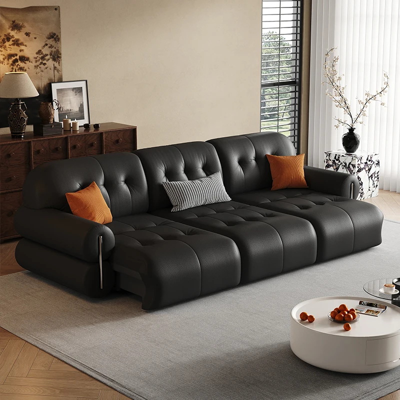 Italiano Electric Reclining Sofa Extendable Comfy Minimalist High Quality Couch Straight Soft Comfort Canape Salon Furniture