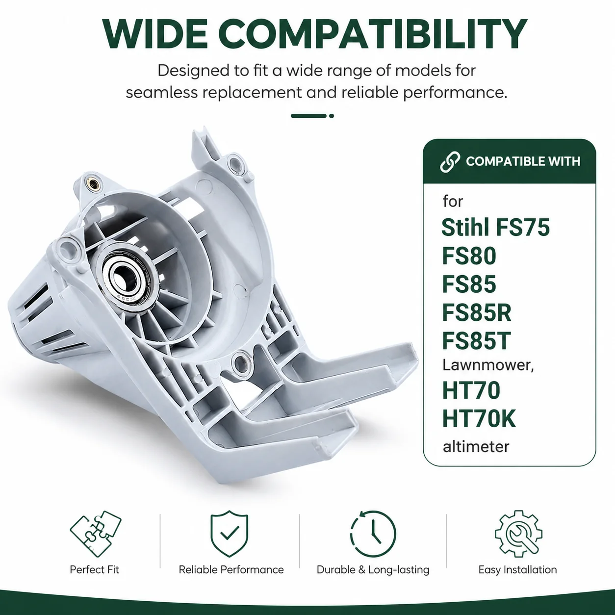 Clutch Drum Housing Set for Stihl FS75 FS80 FS85 FS85R FS85T Trimmer, HT70 HT70K Altimeter Brushcutter Parts, Garden Tool Parts
