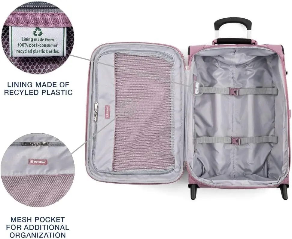 Travelpro-Valise Légère Extensible Verticale Maxlite 5 Softside pour Homme et Femme, 2 Roues, Rose Orchidée