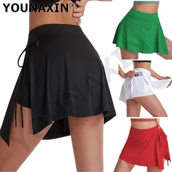 Europe Style Women Tennis Culottes Fitness Skirt Training Running Yoga Badminton Sports Shorts Lining With Pocket Anti-emptied