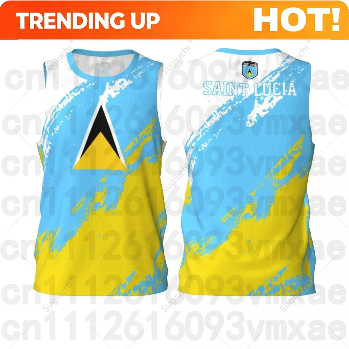 Customization Men Basketball Sports Saint Lucia Flag Running Fitness Multifunction Jersey Sleeveless Shirt Name Nunber
