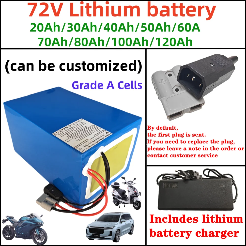 72V 100Ah 200ah 300ah lithium ion battery pack lipo 3000W 5000W 8000W 15000W for electric vehicles, tricycles, and electric