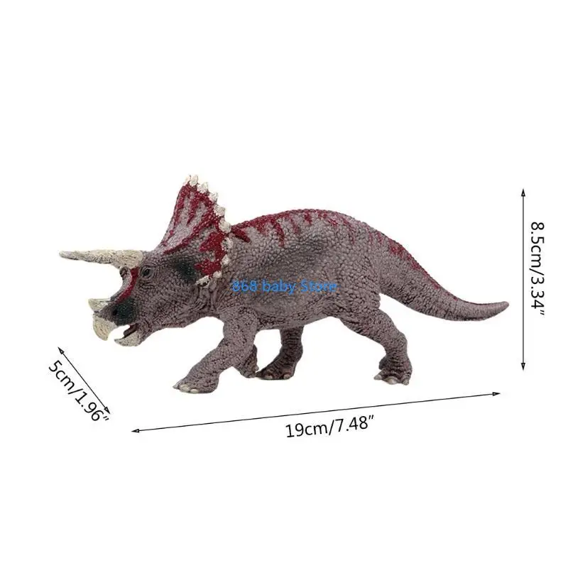 29ee 7.5 pollch Dinosaur Action figure animali realistici realistici triceratops figurina da scrivania interattiva toppers