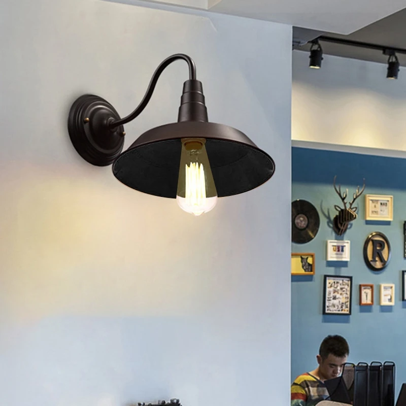 Lampada da parete industriale retrò per montaggio a parete