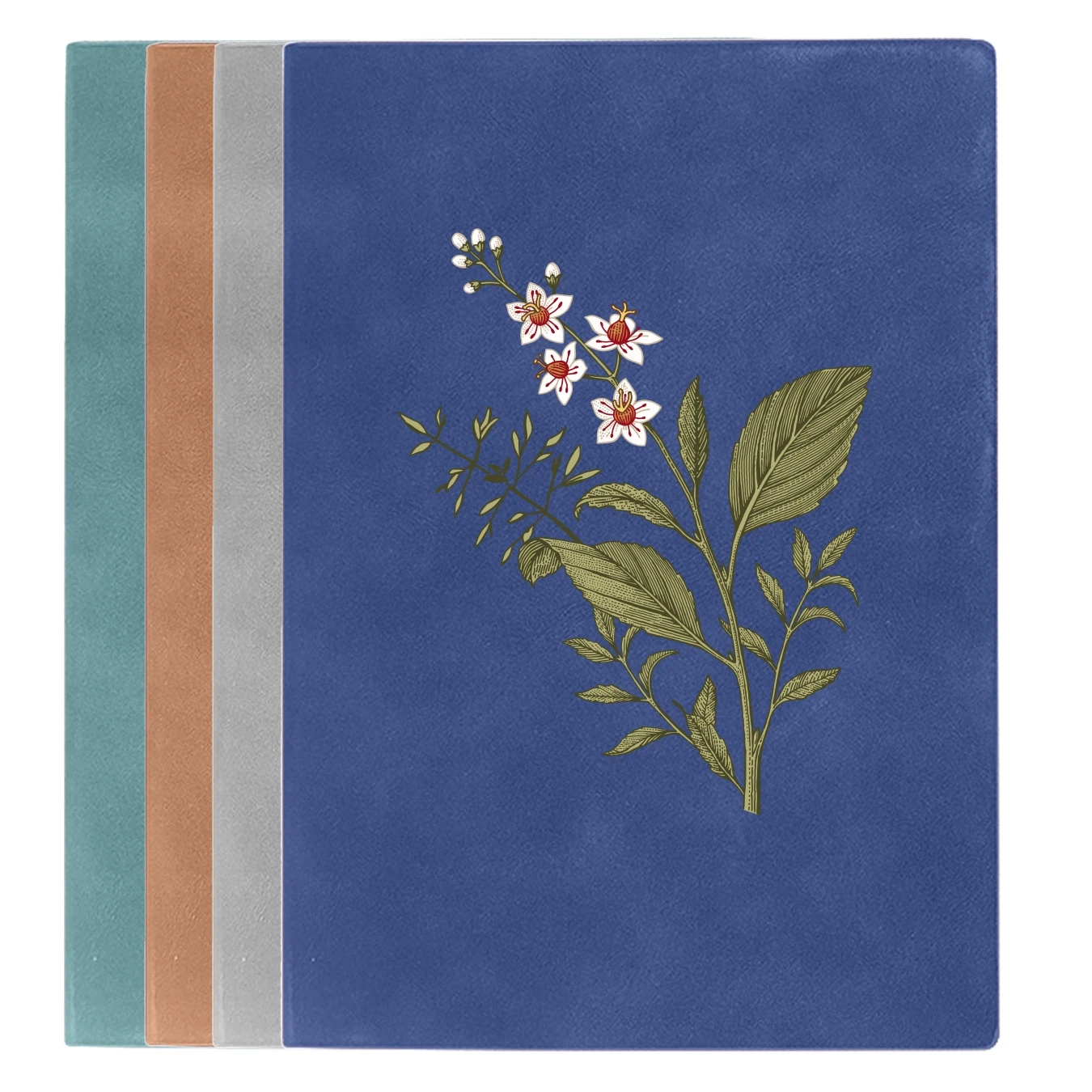 Vintage Leather Journal Notebook with Embroidered Floral Pattern, Refillable Diary for Writing, Gift for Students, Office,