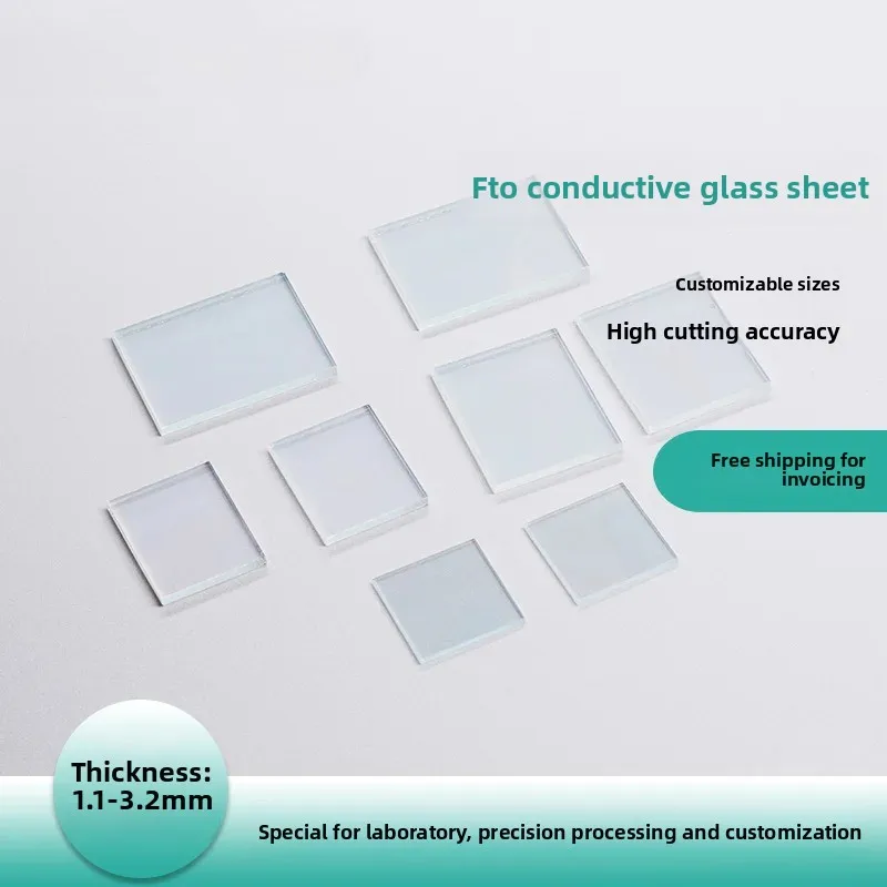 

Special FTO Conductive Glass 10*10*2.2mm 100 Pieces 7 Ohm Specifications Can Be Customized