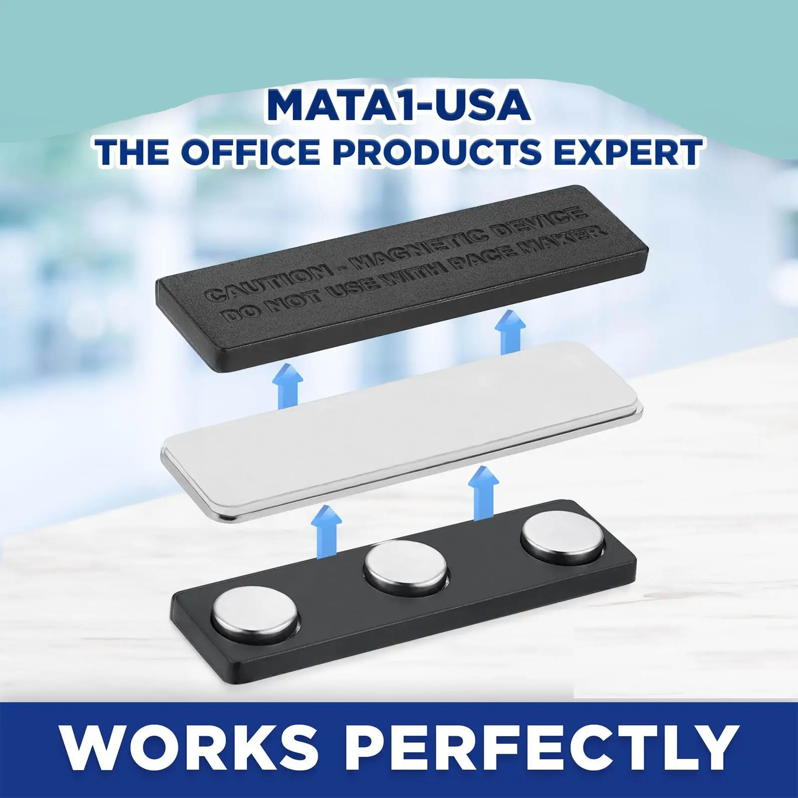 Name Tags with Magnets Name Magnet Badge Reusable Holder Strong Magnetic Buckle for Clothing Uniform Employee Exhibition