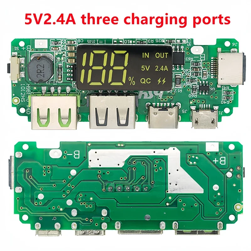 18650 Charging Board Dual USB 5V 2.4A Mobile Power Bank Module 186 50 Lithium Battery Charger Board Circuit Protection