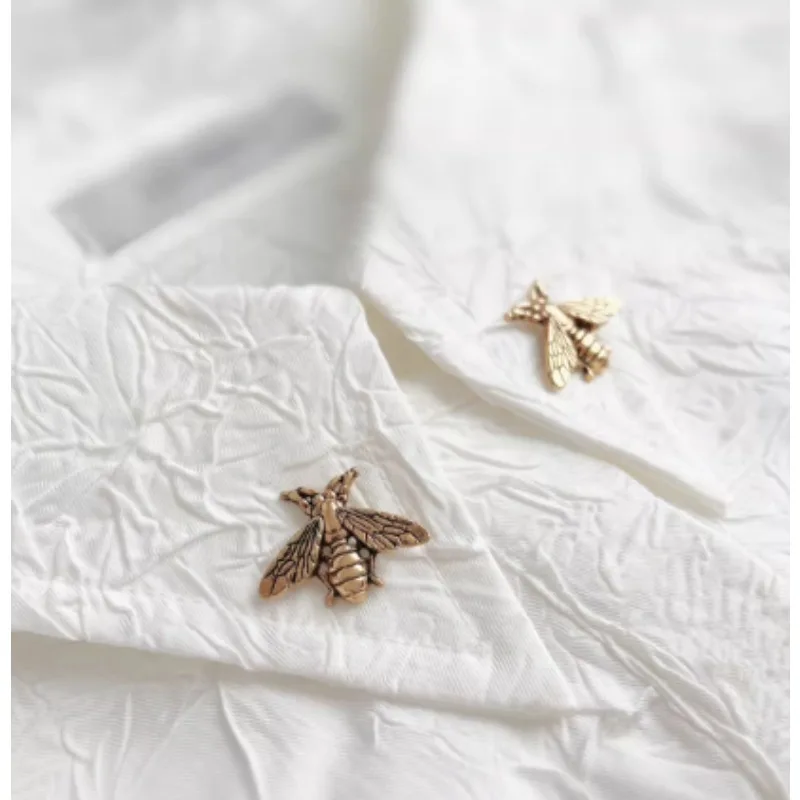 Vintage Gold Silver Alloy Bee Brooch Ladies Men's Lapel Pin for Suit Shirt Decoration Clothes Bag Metal Pins Badge Accessory 1pc