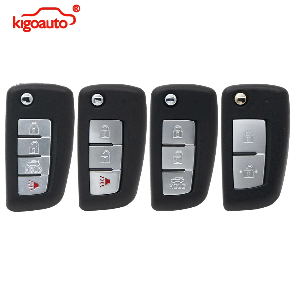 kigoauto For Nissan Flip Remote Key Shell 2/3/4 Button CWTWB1G767 TWB1U906 KBRASTU15 for Rogue Qashqai X-Trail
