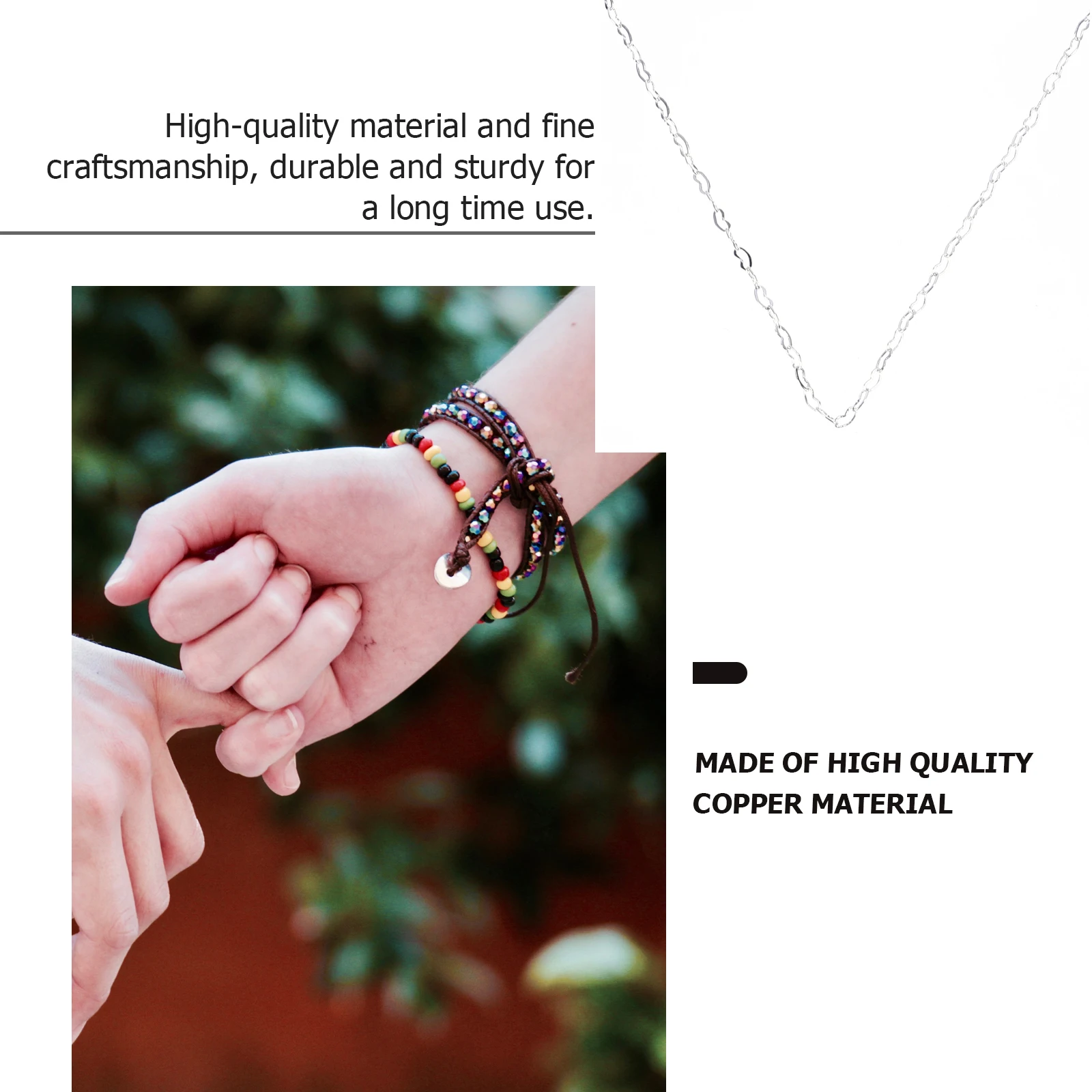 1 Roll Heart Link Chain High Quality Copper Cable For Diy Jewelry Making Handmade Necklace Bracelet Sweater Chain Bulk Spool