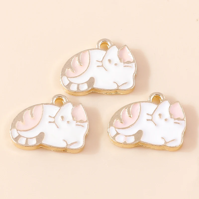 20 Stück Cartoon Tier Charms Emaille Katze Charms Anhänger für Schmuckherstellung Tropfen Ohrringe Halsketten Armbänder Zubehör DIY Geschenk – Detail 9