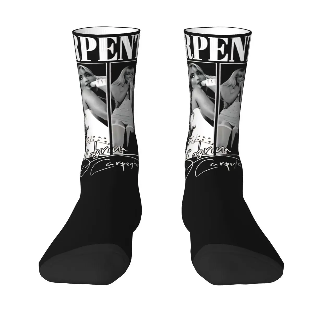 سابرينا نجار المغني الأمريكي جوارب الجرافيك Harajuku الجوارب الشتاء عدم الانزلاق الجوارب زوجين تشغيل جوارب عالية الجودة