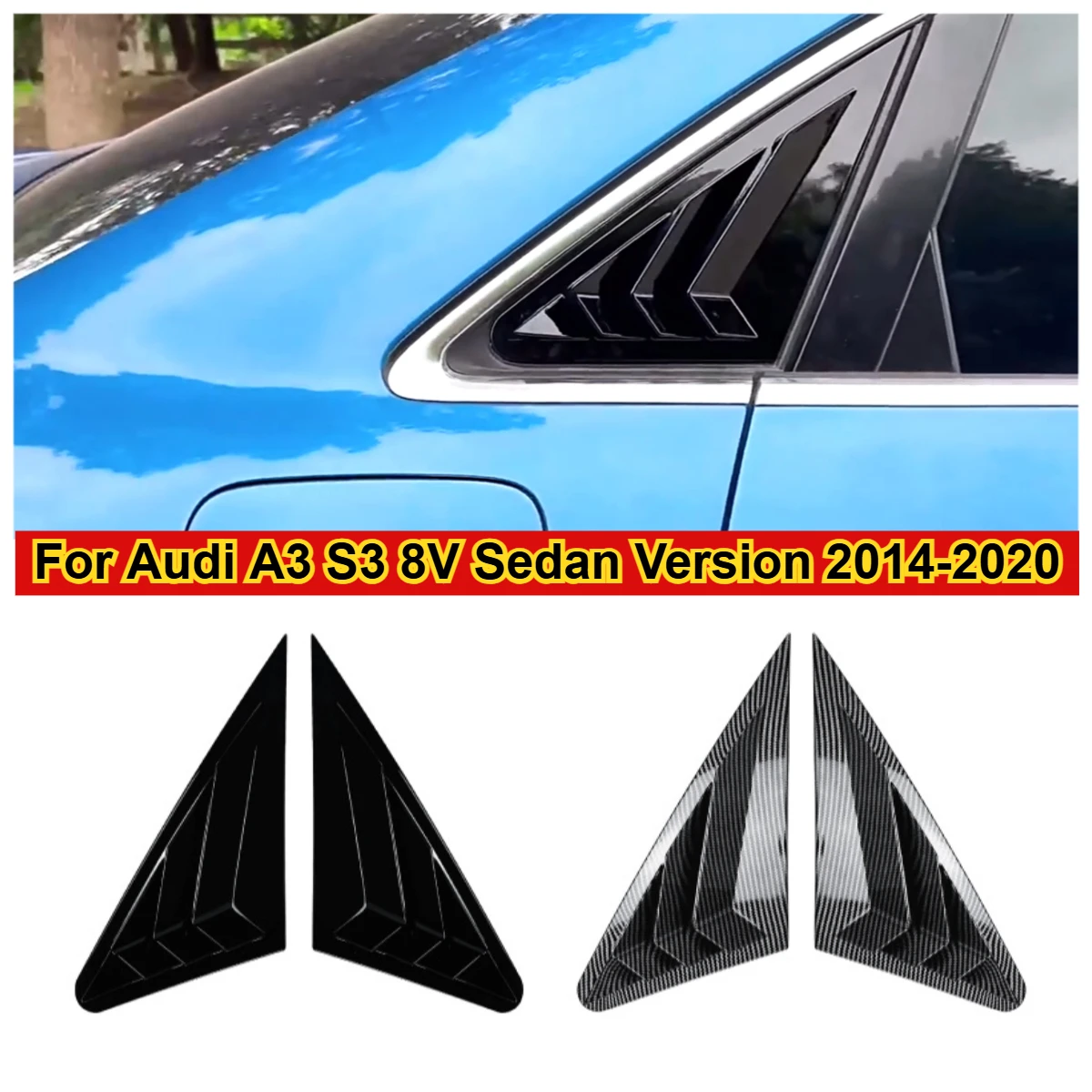 

Для Audi A3 S3 8V Sedan версия 2014-2020 Автомобильная накладка на заднее стекло, жалюзи, боковая накладка на вентиляционное отверстие, автоаксессуары