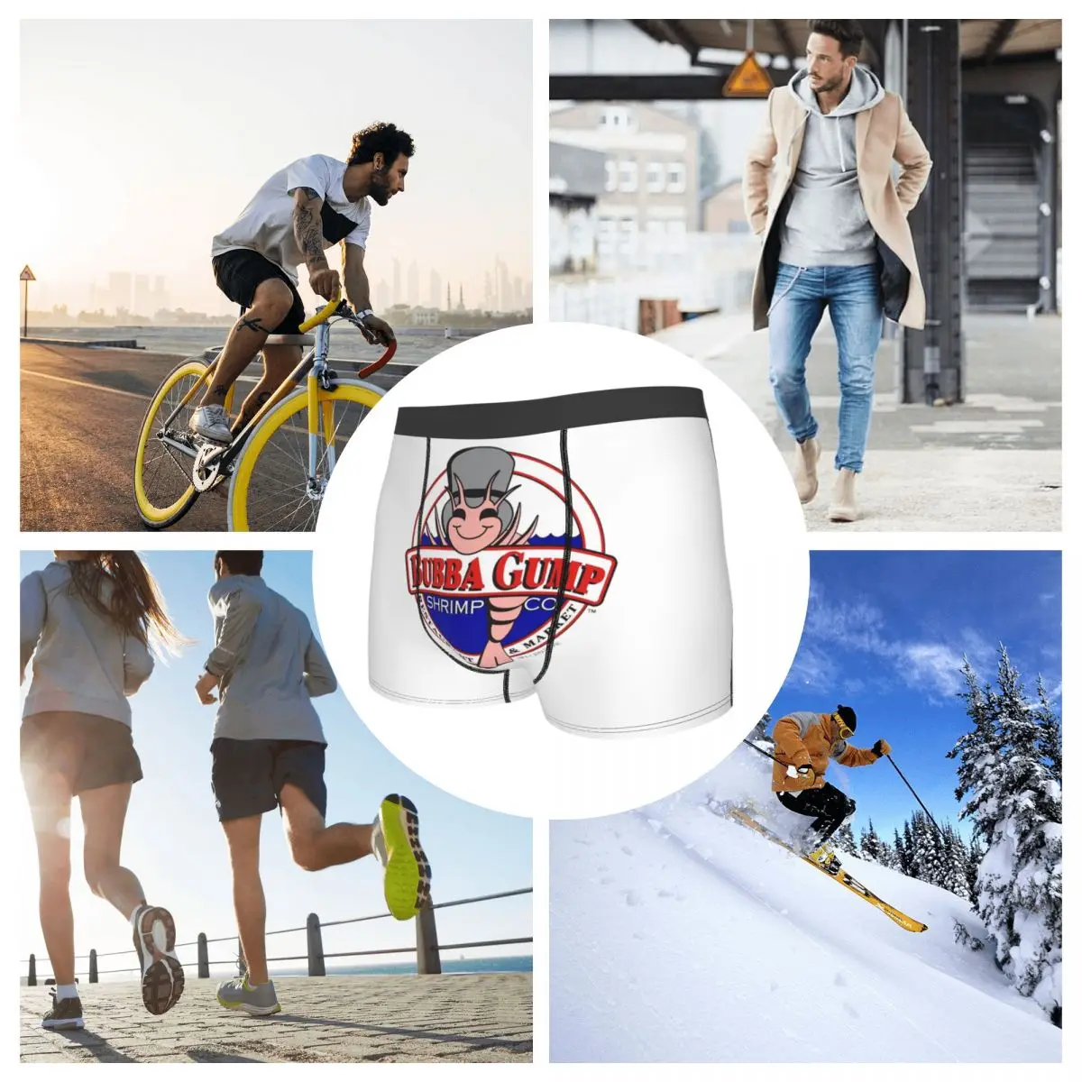 الملاكم السروال السراويل بوبا غامب الغابات الروبيان المأكولات البحرية سراويل الذكور ملابس داخلية جيدة التهوية ل أوم رجل صديقها هدية