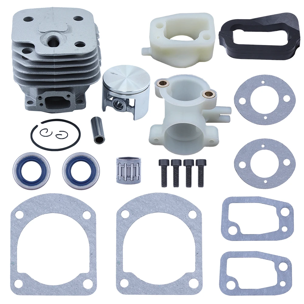 52mm Cylinder Piston w/Muffler Intake Gaskets Needle Bearing Kit for Husqvarna 268 272 272XP 268XP 61 268K