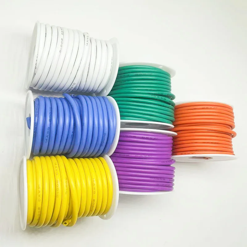 14-gauge silicone wire,high-quality flexible silicone-14 AWG stranded tinned copper wire-DIY spool (5m 1roll or 10m 1roll)