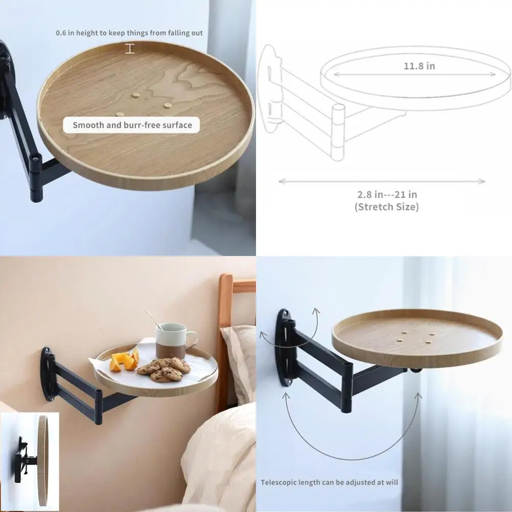 

Space-Saving Folding Table with Durable Brackets for Bedside, Sofa, and Desk Use