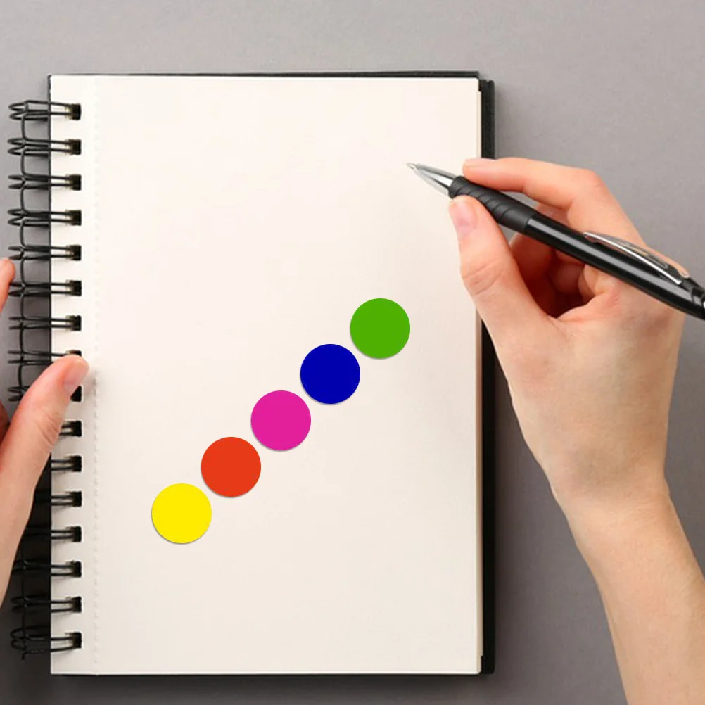 

10 Sheets Adhesive Colored Dot Label Stickers Writable Round Coding Labels for Inventory Pricing Office Home Gift Sealing