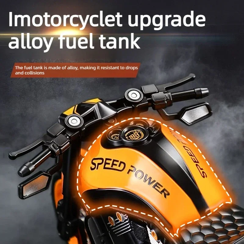 1:10 Simulation Alloy Harley Motorcycle Model Sound And Light Slide Toy Gift Diecast Alloy Car Model Collectible Alloy Diacast