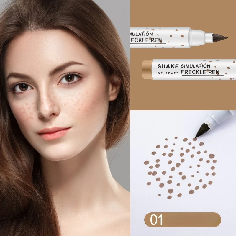 ปากกาแต้มฝ้าและอายไลเนอร์ 2-in-1 กันน้ำ ป้องกันรอยเปื้อน สีน้ำตาลธรรมชาติ ให้เอฟเฟกต์รอยสัก ง่ายต่อการควบคุมสำหรับการแต่งหน้าในเทศกาล การใช้ชีวิตประจำวัน