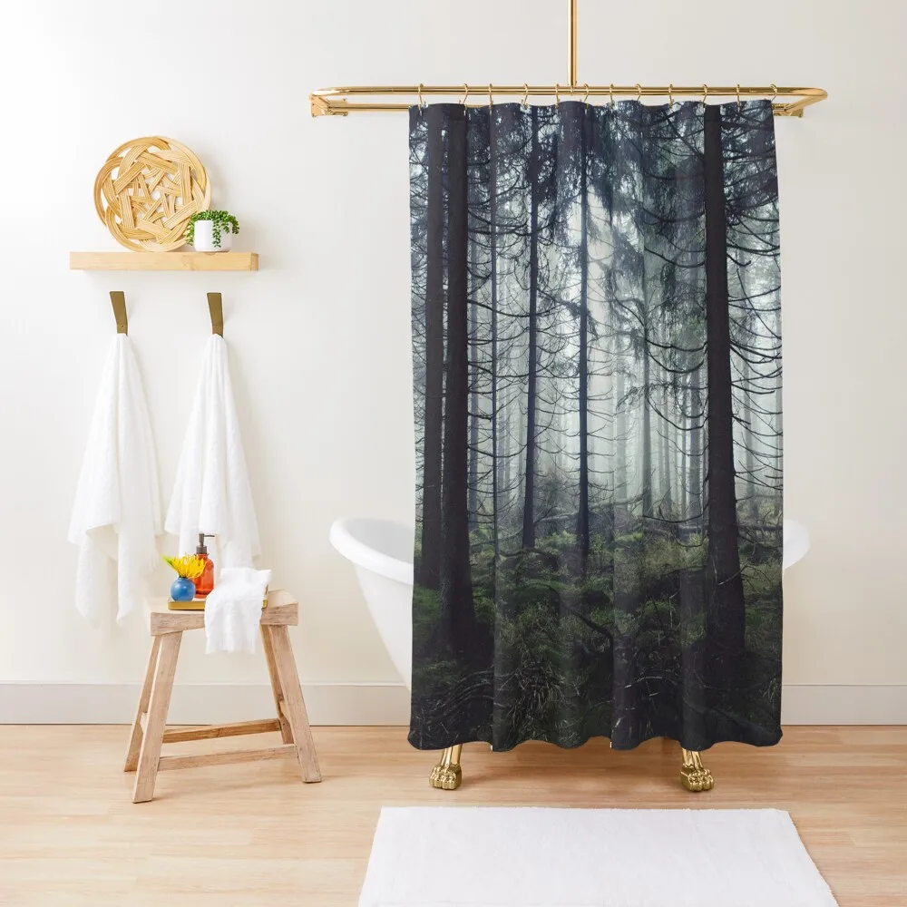 

Through The Trees Shower Curtain Shower Waterproof Window Anti-Mold Waterproof Shower Anime Curtain