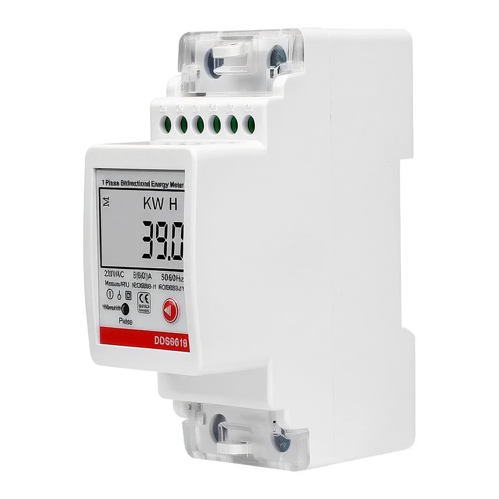 Single Phase LCD Digital Energy Meter White ABS RS485 Two Way Voltage Current Power Counter For Factory Lab DIY Monitoring Tool