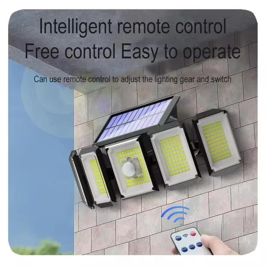 

2 Pack Solar Street Lights Outdoor Solar Lamp with Remote Control 3 Modes Waterproof Motion Sensor Security Lighting for Garden