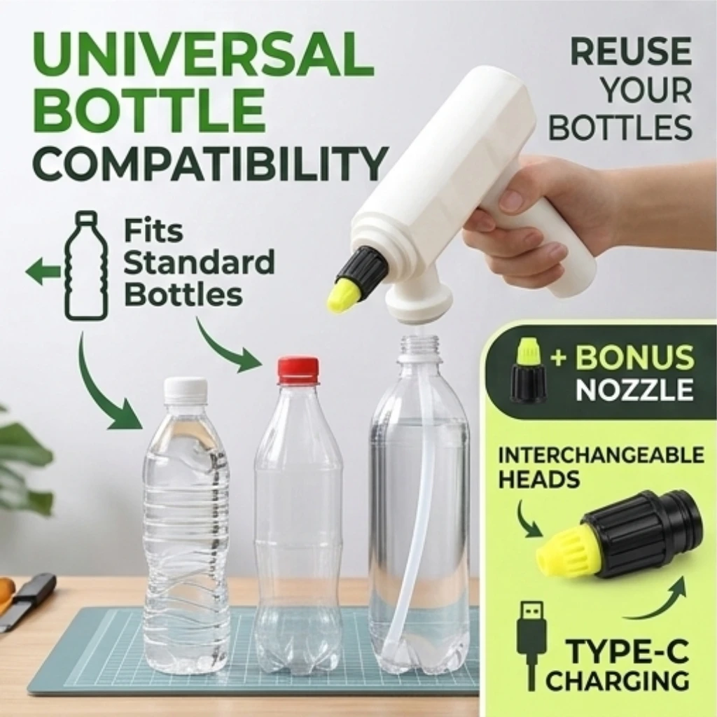 Electric Water Spray Gun Universal Bottle Interface USB Rechargeable Mist Stream Sprayer for House Cleaning Plant Watering Garde