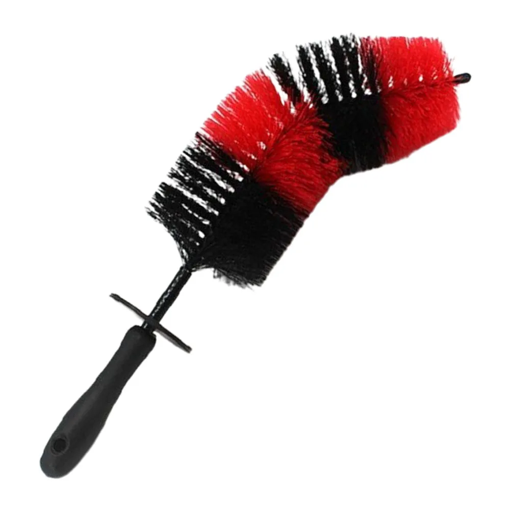 

Wheel Hub Brush Car Rim Cleaner Dense Bristles Non Scratching Tire Brush Plastic Comfort Grip Reusable Car Wash Tools Polyester