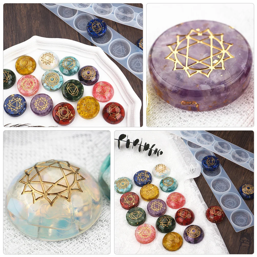 

2Pcs Silicone Chakras Molds Creative Durable DIY Mold Suitable for Resin Epoxy Handmade Ornament Decor Seven Chakras Mould